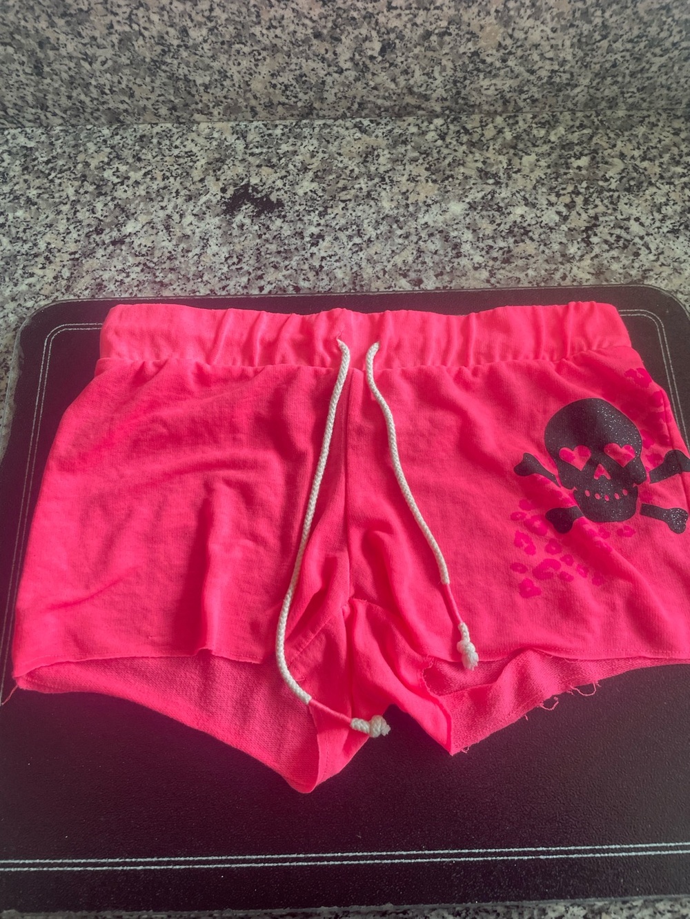 Hot pink Skull Shorts